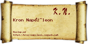 Kron Napóleon névjegykártya